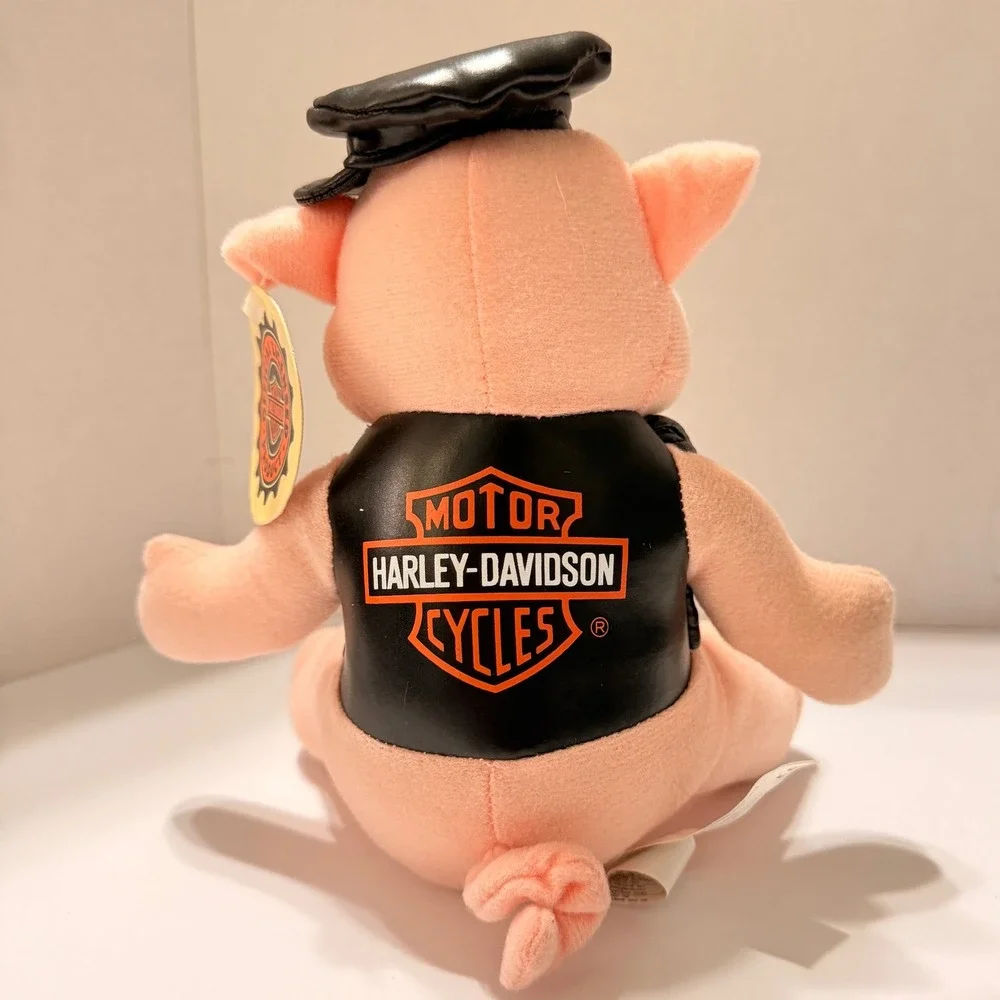 Vintage 1998 Harley-Davidson Biker Pig Plush Play-By-Play 6.5